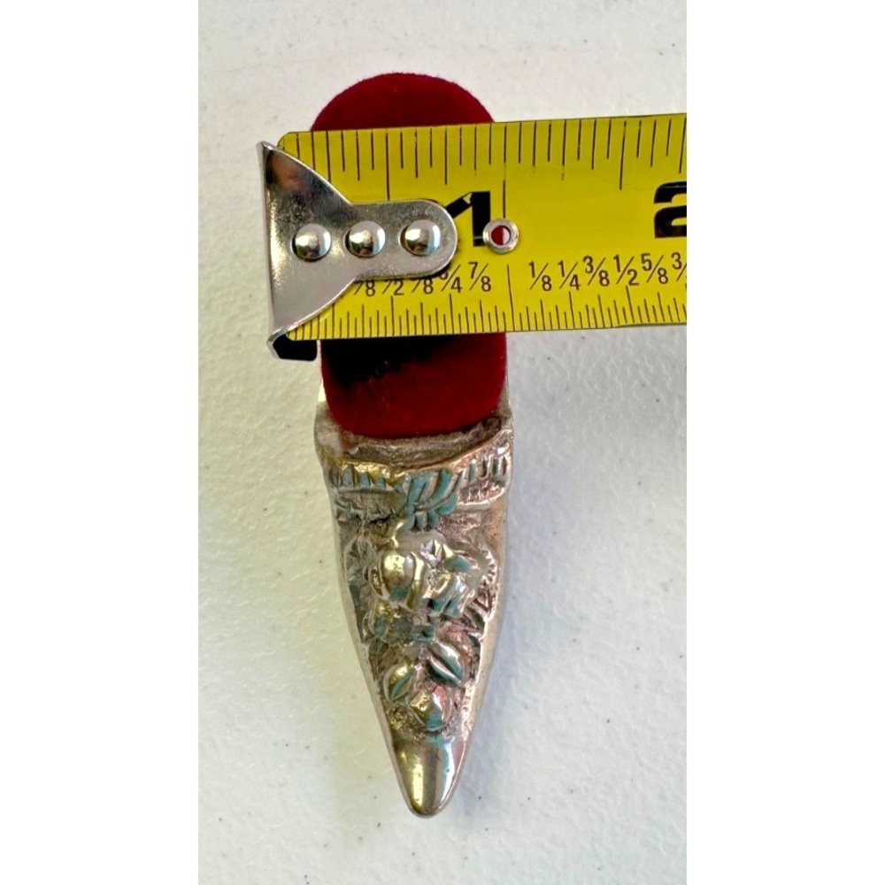 Antique Victorian Womens Shoe Metal Pin Cushion Silver Plate Victoria Trading Co - Picture 7 of 9